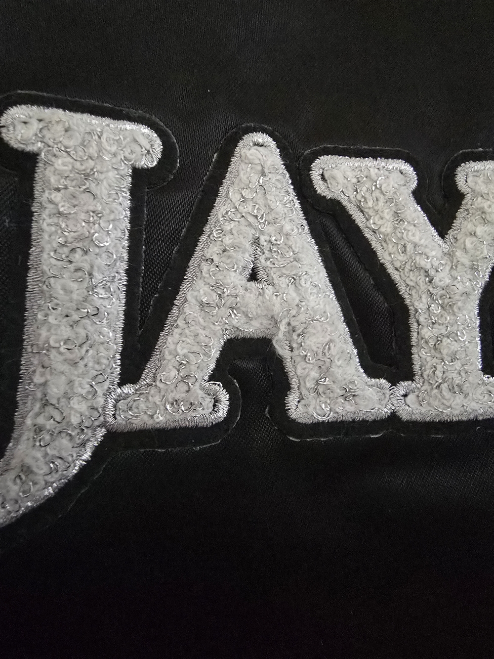 Women's Black Jayhawks Satin Bomber Jacket - University Logo - Picture 4 of 4